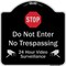 Signmission Designer Series-Do Not Enter 24 Hour Video Surveillance Heavy-Gauge Aluminum, 18" H, BS-1818-9982 A-DES-BS-1818-9982 - alternate 1